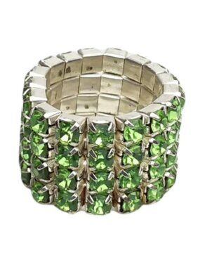 Green Crystal Stretch Ring